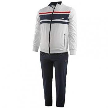 Fila, Theo Trainingsanzug Herren-Weiß, Dunkelblau, S Ropa de Abrigo, Hombre, Blanco, Small