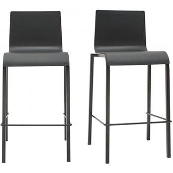 Taburetes de bar modernos apilables negros A65 cm (lote de 2) KUPA