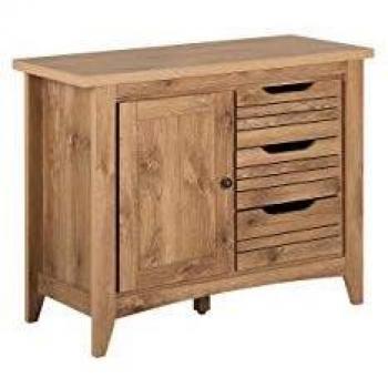 Aparador Beliani Agora de madera clara con 3 cajones, dimensiones 80 x 99 x 43 cm