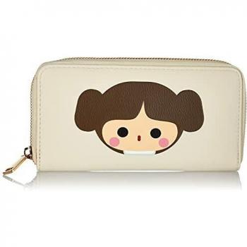 Star Wars Classic Princess Leia Organa Zip-Around Wallet, White/Orange