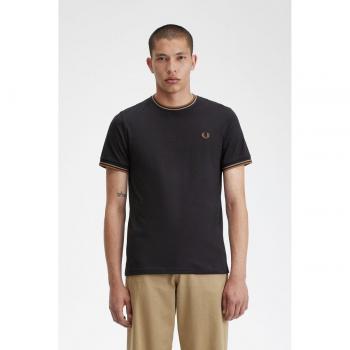 Camiseta Ribete Fred Perry Gris Para Hombre
