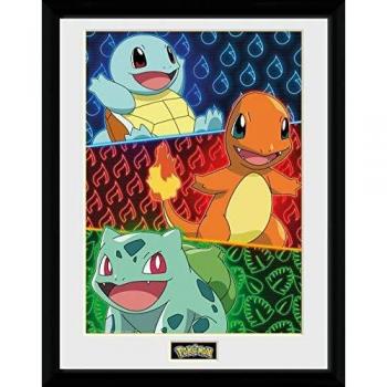 Póster Enmarcado Brillante de Pokémon - Iniciadores