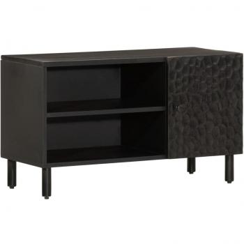 Mueble de TV vidaXL de madera maciza de mango negro 80x33x46 cm, Mueble de salón, Mesa de TV