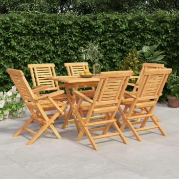 7-Piece Solid Teak Wood Garden Dining Set