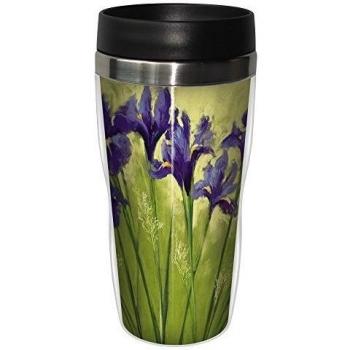 tree-free Greetings 25589 Nel Whatmore en de Iris Green sip-n-go inoxidable forrado Taza de viaje