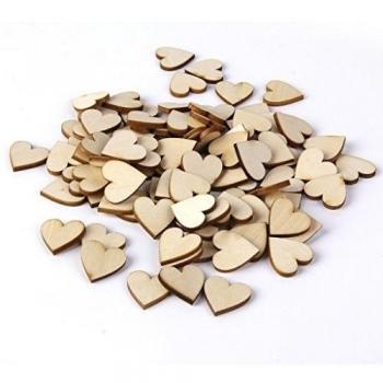 50pcs 40mm Piezas de Madera Artesanales DIY Decorativas en Forma de Corazón