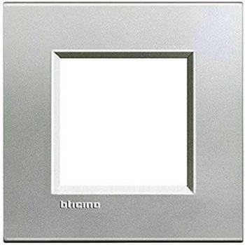 Bticino livinglight - Placa 2 módulos plata