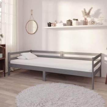 Sofá cama Día y Noche con colchón de 90x200 cm en madera de pino maciza gris