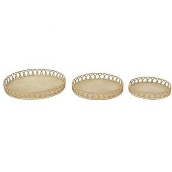 Centro de Mesa DKD Home Decor Marrón Bambú (58 x 58 x 9 cm)