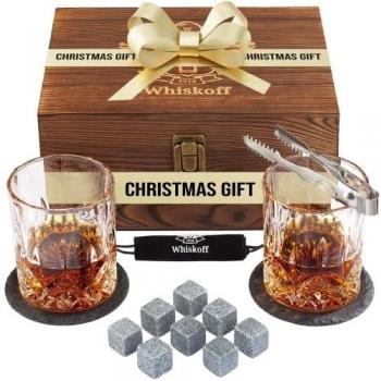 Juego de 2 Vasos de Whisky Twist. Set de Regalo de Piedras de Whisky Bourbon. Juego de Pinzas, Posavasos