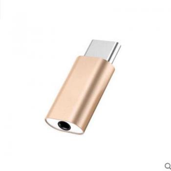 Adaptador Mini Portátil de USB Tipo C a Audio AUX 3.5mm para Xiaomi y Huawei - Negro