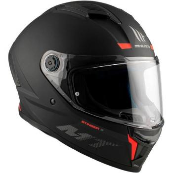 Casco de Moto Integral FF126 Stinger 2 MT HELMETS - Color Negro Mate, diseño aerodinámico, visera antirrayaduras, sistema de ventilación eficiente, interior desmontable y lavable, homologación ECE