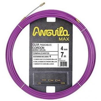 Anguila Max| Guía Pasacables| Terminales Mixtos | Acero + Nylon| Color Púrpura| Diámetro 4mm| 7 metros
