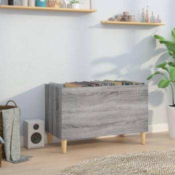 Mueble discos de madera contrachapada gris sonoma 74,5x38x48 cm