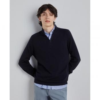 Easy Wear - Jersey liso de hombre con cuello y cremallera