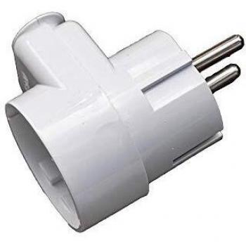 Enchufe Schuko con toma de corriente y protección de contacto