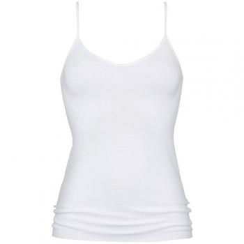 Mey Noblesse Women's Spaghetti Strap Top White Cotton Size 44