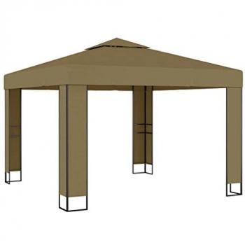 Cenador con Doble Techo Taupe 3x3x2,7 m 180 g/m²