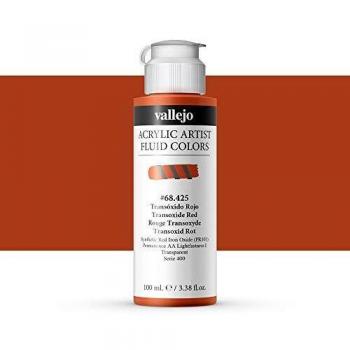 Vallejo : Fluid Artist Acrylic Paint : 100ml : Transoxide Red