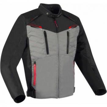 Bering Chaqueta de Moto Otago Negra-Gris, chaqueta textil impermeable para motocicletas, talla 3XL