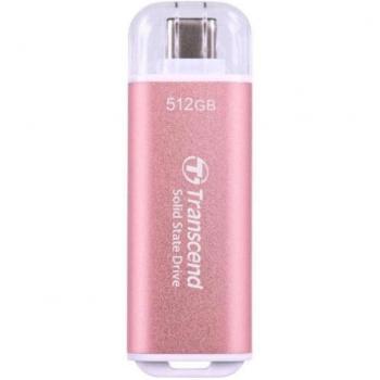 Transcend ESD300P 512GB Portable External SSD - USB-C 3.2 Gen 2, Pink