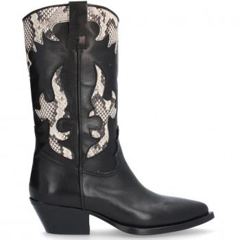 Botas de mujer Alpe modelo Western 70, piel pitón, suela antideslizante