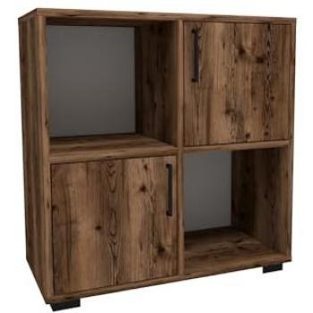 Librería de Nogal Claro 75x72x35 - Almacenamiento Multifuncional