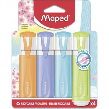 Marcador Classic Pastel x4 Funda MAPED - Rotuladores Fluorescentes Maped Classic Pastel Estuche de 4 unidades