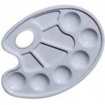 Paleta plastica lidercolor ovalada 10 huecos diestros tamaño 17x22,5cm