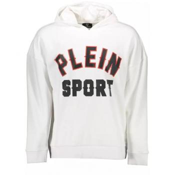 Plein Sport White Cotton Hooded Sweater - M