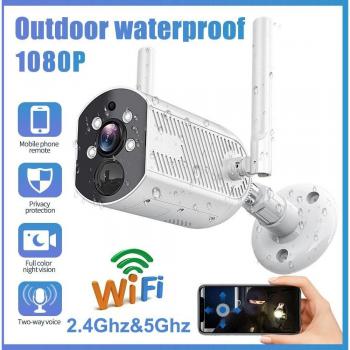 Cámara IP para exteriores WIFI 2MP 1080P impermeable 5G, cámara bala inalámbrica CCTV con visión nocturna y detección humana