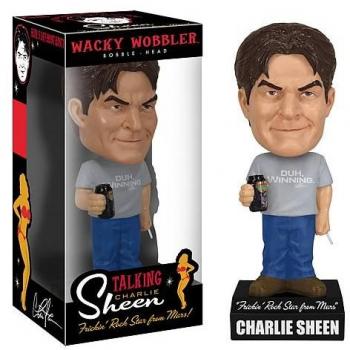 Charlie Sheen Wacky Wobbler Cabezón con sonido Frickin Rock Star from Mars 15 cm