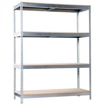 Estantería Metálica de Almacenaje SimonRack, 2000x2400x450 mm, 4 Baldas de Madera, Soporta 400 kg de Punto Flexión por balda, Acero Galvanizado/M