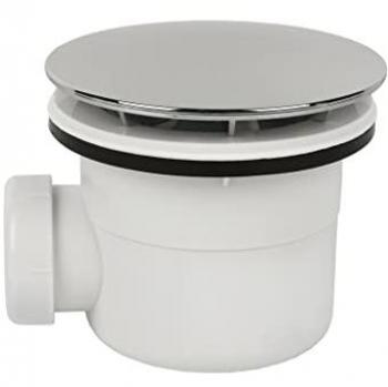 Válvula Sifónica para Plato de Ducha Ø90 con Salida Ø32-40 mm y Embellecedor Cromado