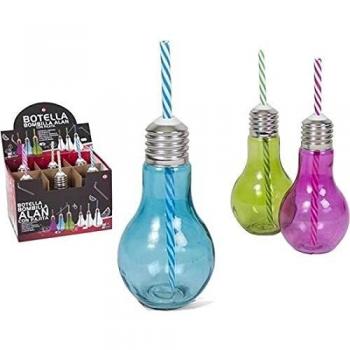 GERIMPORT Botella Bombilla Alan Color 400 ML SURT, Adultos Unisex, Multicolor