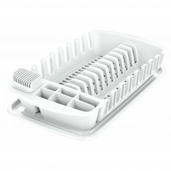 Escurridor de Platos con Bandeja Prendigoccia Clean Kit, Blanco, 29 x 49 x 10 cm