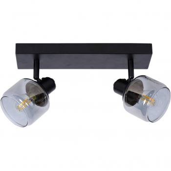 Foco de Techo Bjorn 2 Luces Negro/Gris Humo Dimmable y Rotatable