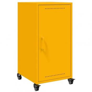 Aparador de acero laminado en frío amarillo mostaza 36x39x72 cm