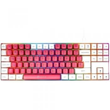 Teclado Mecánico Gaming TKL 90G Kailh Blue RGB Blanco/Rosa