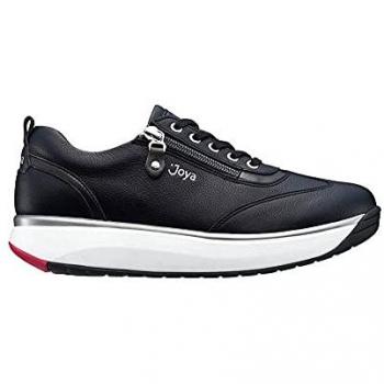 Laura Joya Women's Casual Wide Fit Velour Leather Sneakers - Black