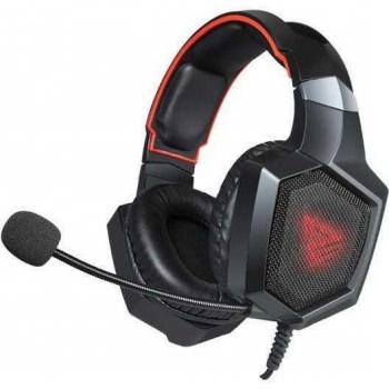 Auriculares Gaming Savio Forge con Micrófono, Conexión Jack 3.5mm y USB, Cableados, Rojo y Negro