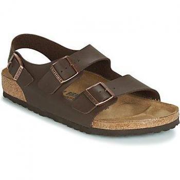 Birkenstock Milano Dark Brown Birko-Flor Unisex Buckle Sandals