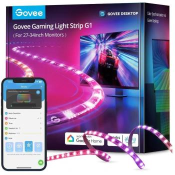 Govee Gaming Lightstrip G1 - Iluminación LED RGBIC, 27-34, 2.4GHz Wi-Fi, Bluetooth