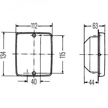 HELLA 2ZR 003 236-311 Halógena-Piloto de marcha atrás - 24V - Montaje - para fijación vertical/para fijación horizontal - Conector: Conector plano