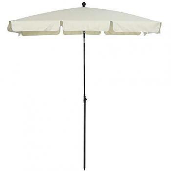 Outsunny Sombrilla Rectangular de Jardín 198x130x240 cm Parasol de Aluminio con Función de Inclinación para Terraza Patio Exterior Beige