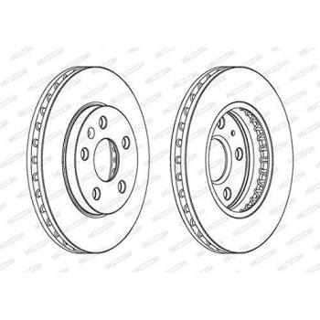 Disco de freno Ferodo DDF1721C delantero, ventilado, para Opel Insignia - 2 piezas