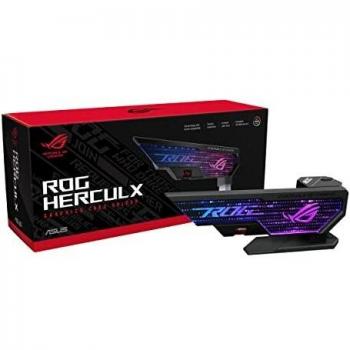 ASUS ROG Herculx Graphics Card Support Stand (Tool-Free Installation, Magnetic Bubble Level Included, Structural Integrity for Heavy GPUs, Adjustable Height 72-128mm, Aura Sync RGB Lighting) Black
