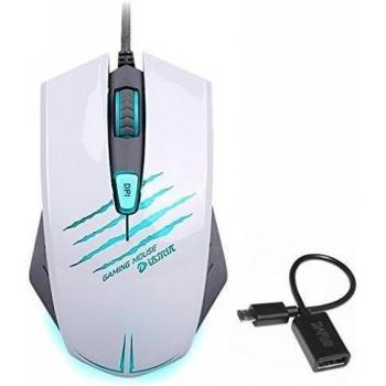 Qisan® DU019 1000 - 2000DPI programable Gaming ratón vienen con libre Android Micro USB 2.0 Datos OTG Cable