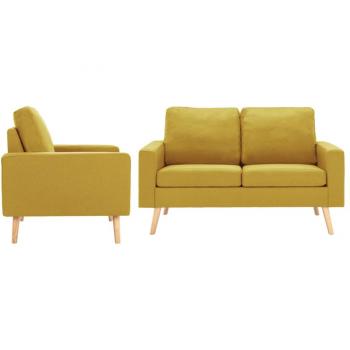 Juego de sofás de 2 piezas tela amarillo vidaXL