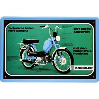 Kreidler Flory Mofa mokick Art-Land 20 x 30 Nostalgie Decoración Cartel de chapa 1342